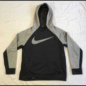 Nike Swoosh Dri-Fit Hoodie Youth XL Black Gray